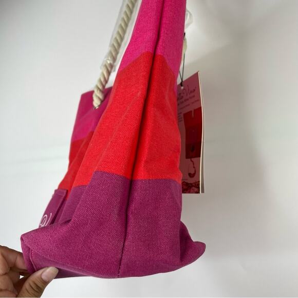 Porto Vino canvas tote insulated compartment NWT - Picture 10 of 16